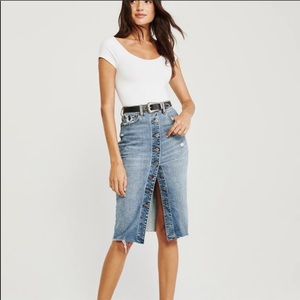 Abercrombie and Fitch Denim Midi Skirt NWT